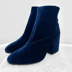 Sam Edelman Blue Velvet Ankle Boots